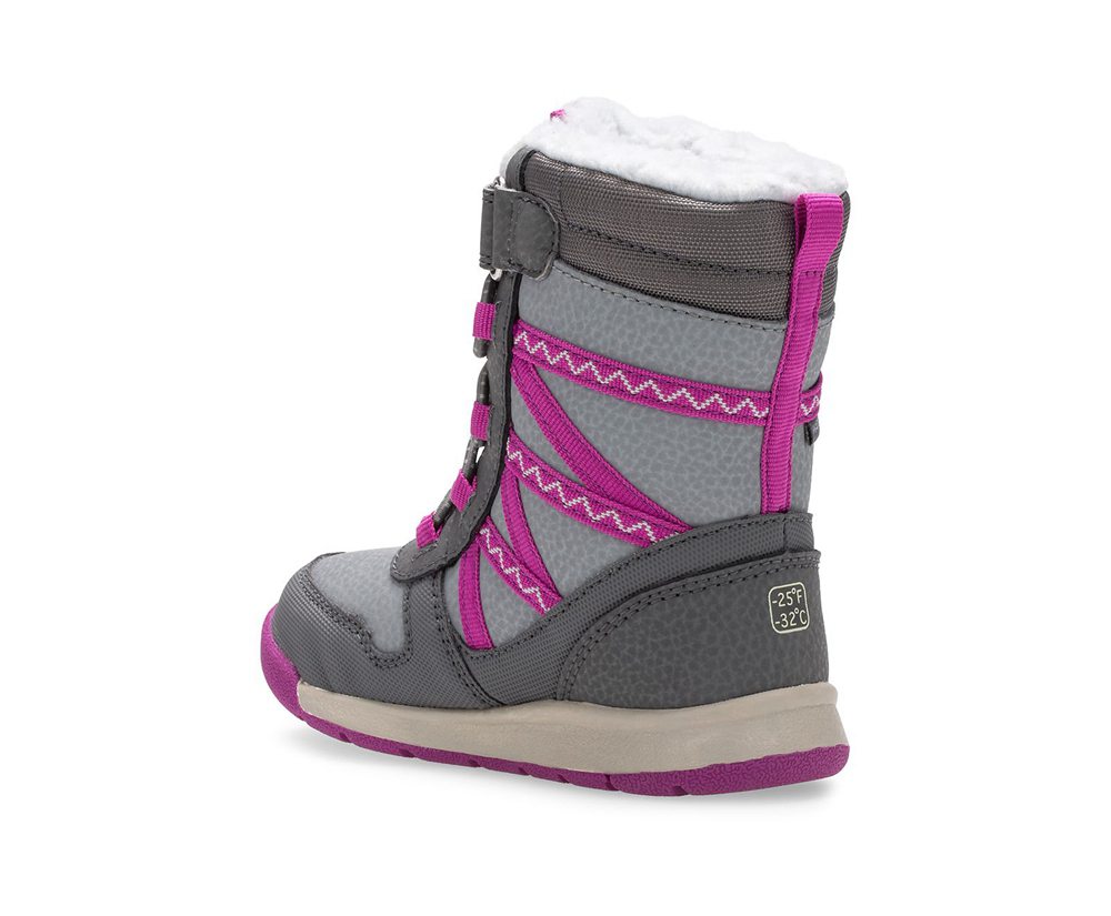 Merrell Boots Grey/Pink - Snow Crush 2.0 Waterproof Jr. - Kids 61LVKAHWD